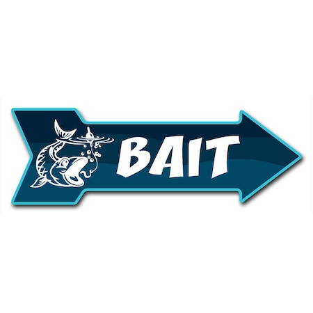 Signmission Bait Arrow Decal Funny Home Decor 24in Wide D-A-8-999960